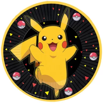 Pokémon Yellow Thunder papírtányér 8 db-os 23cm