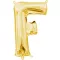 Gold, Arany mini F betű fólia lufi 33 cm