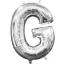 Mini G betű Fólia lufi, Silver 33 cm