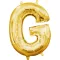 Gold, Arany mini G betű fólia lufi 33 cm