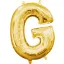 Gold, Arany mini G betű fólia lufi 33 cm