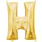 Gold, Arany mini H betű fólia lufi 33 cm
