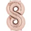 Rose Gold óriás szám fólia lufi 8-as, 86*53 cm