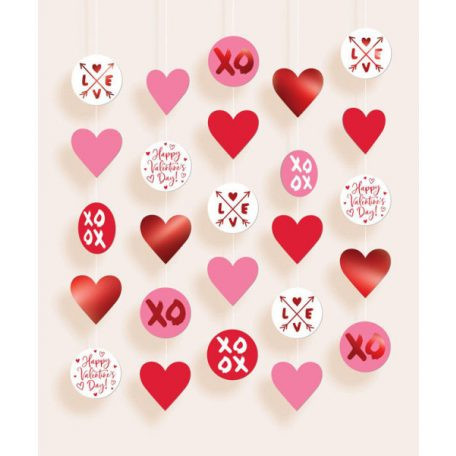 Happy Valentine's Day függő dekoráció 5 db-os szett