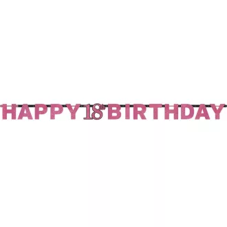Happy Birthday Pink 18 hologrammos felirat 213 cm