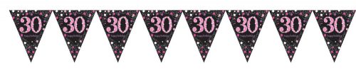 Happy Birthday Pink 30 zászlófüzér 3,96 m