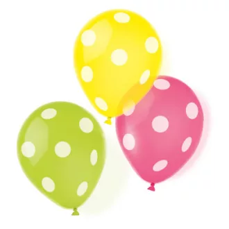 Pöttyös léggömb, lufi 6 db-os 9 inch (22,8 cm)