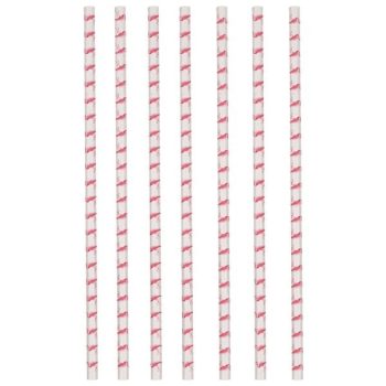 Flamingó papír szívószál, 12 db-os szett