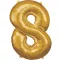 Gold, Arany óriás szám fólia lufi 8-as, 83*55 cm