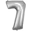 Silver óriás szám fólia lufi 7-es, 83*55 cm