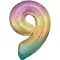 Pastel Rainbow óriás szám fólia lufi 9-es, 83 cm