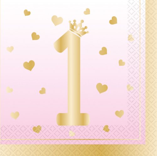 Pink Ombre Első születésnap szalvéta 16 db-os 33*33 cm