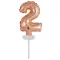 Rose Gold 2-es szám fólia lufi tortára 13 cm