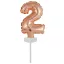 Rose Gold 2-es szám fólia lufi tortára 13 cm