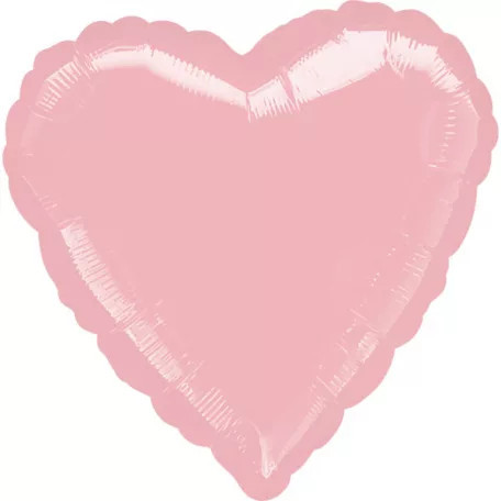 Metallic Pastel Pink szív fólia lufi 43 cm