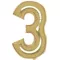 Arany White Gold 3-as szám fólia lufi 87cm