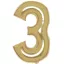Arany White Gold 3-as szám fólia lufi 87cm