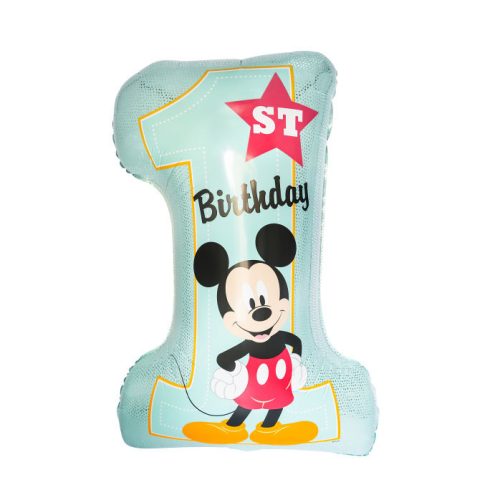 Disney Mickey Blue Első születésnap fólia lufi 71cm