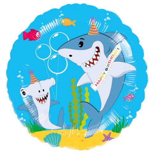 Állatos Friendly Shark fólia lufi 43cm