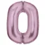 Lustre Pastel Pink, Rózsaszín 0-ás szám fólia lufi 86 cm