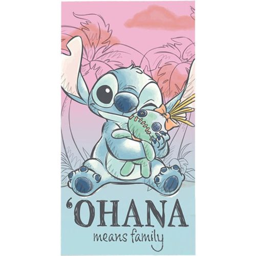 Disney Lilo és Stitch, A csillagkutya Ohana fürdőlepedő, strand törölköző (70x140cm)