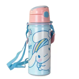Hello Kitty Cinnamoroll alumínium szívószálas kulacs akasztóval 600ml