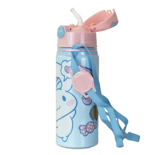 Hello Kitty Cinnamoroll alumínium szívószálas kulacs akasztóval 600ml
