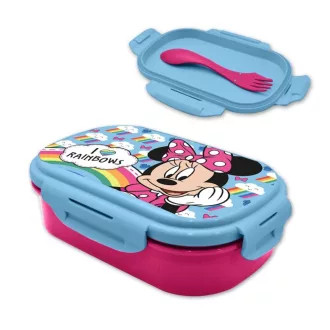 Disney Minnie Rainbows szendvicsdoboz + evőeszköz