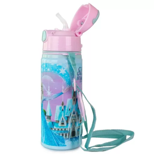 Disney Jégvarázs Magical alumínium szívószálas kulacs akasztóval 600ml