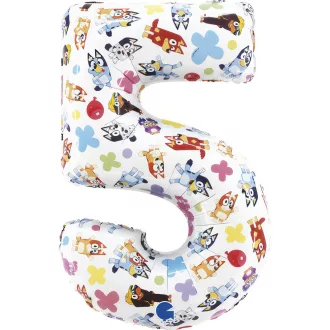 Bluey Friends 5-ös szám fólia lufi 66cm
