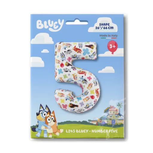 Bluey Friends 5-ös szám fólia lufi 66cm