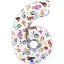 Bluey Friends 6-os szám fólia lufi 66cm