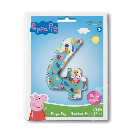 Peppa malac Blue 4-es szám fólia lufi 66cm