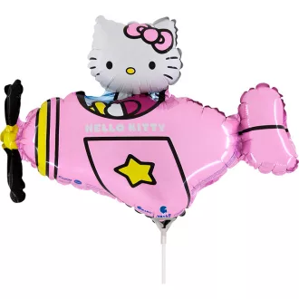Hello Kitty Airplane Pink mini fólia lufi 35cm