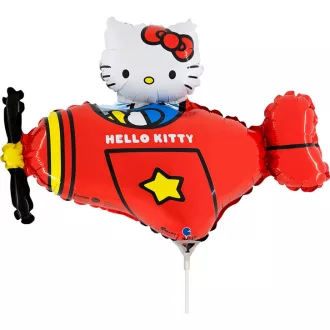 Hello Kitty Airplane Red mini fólia lufi 35cm