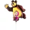 Mása és a medve Smile mini fólia lufi 35cm