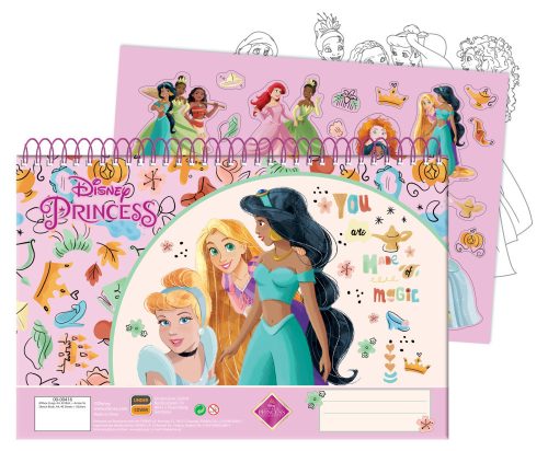 Disney Hercegnők Dreams A/4 spirál vázlatfüzet 40 lapos matricával