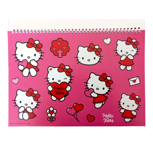 Hello Kitty Sweetheart A/4 spirál vázlatfüzet 40 lapos matricával