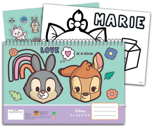 Disney Classics Love A/4 spirál vázlatfüzet 40 lapos matricával