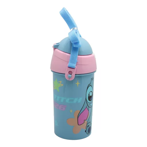 Disney Lilo és Stitch, A csillagkutya Alien 626 műanyag szívószálas kulacs akasztóval 500ml
