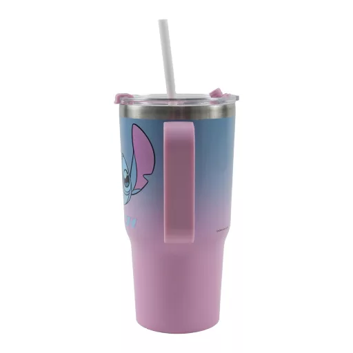 Disney Lilo és Stitch, A csillagkutya Alien 626 rozsdamentes acél thermo szívószálas kulacs 520ml