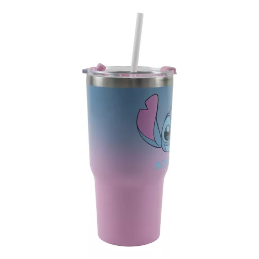 Disney Lilo és Stitch, A csillagkutya Alien 626 rozsdamentes acél thermo szívószálas kulacs 520ml