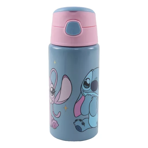 Disney Lilo és Stitch, a csillagkutya Aliens alumínium szívószálas kulacs akasztóval 500ml