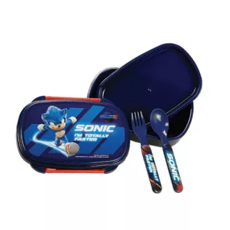  Sonic, a sündisznó Faster szendvicsdoboz + evőeszköz szett