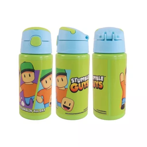 Stumble Guys All Day alumínium szívószálas kulacs akasztóval 500ml
