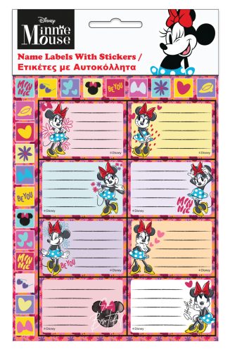 Disney Minnie Wink füzetcímke matricával 16db-os