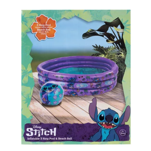 Disney Lilo és Stitch, A csillagkutya Hawaiian 3 gyűrűs gyerek medence és strandlabda szett