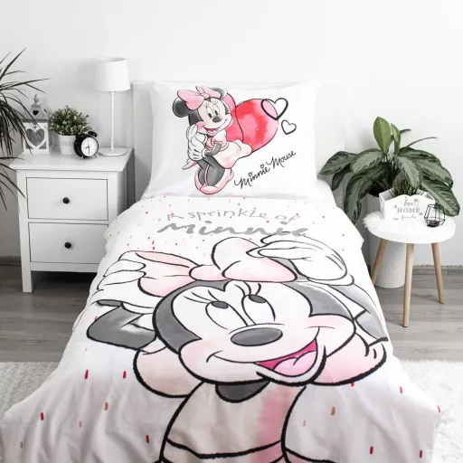 Disney Minnie White ágyneműhuzat 140×200cm, 70×90cm