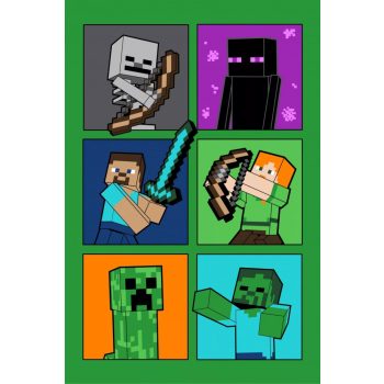 Minecraft Fight Badges polár takaró