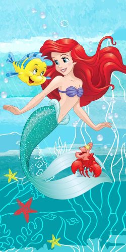 Disney Hercegnők, Ariel Friends fürdőlepedő, strand törölköző